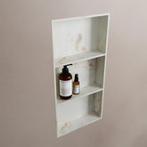 MONDIAZ EASY Nis 149,5x29,5cm in solid surface kleur Frappe. 2 vakken geschikt voor in- of opbouw